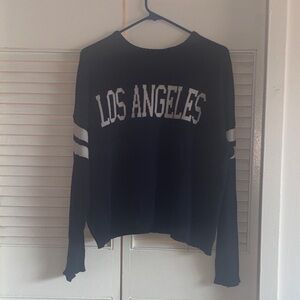 Navy Brandy Melville Long Sleeve Crew Neck Sweater